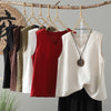 Women's Linen V-Neck Sleeveless Top, Vintage Washed Tank Vest