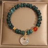 Blue Jade Beads Peace Buckle Prosperity Bracelet