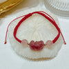 Strawberry Quartz Red String Bracelet with Charm