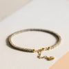 Natural Gemstone Braided Bracelet, Adjustable Gold Tone Chain