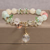Crystal Charm Bracelet with Drop Pendant
