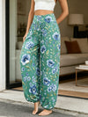 Women's Wide Leg Harem Pants with Elastic Waist, Breathable Polyester