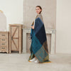 Ethnic Bohemian Chenille Throw Blanket with Geometric Pattern