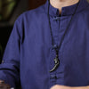 Natural Black Jade Dragon Tooth Pendant Necklace