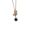 Jade and Pearl Butterfly Jewelry Set, Gold Plated