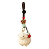 Wooden Sheep Keychain with Beads and Mantra
