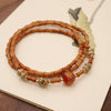 Olive Pit Bamboo Bracelet with Stone Accents