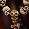 Carved Camel Bone Skull Bracelet with Tassel