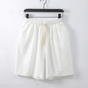 Men's Casual Solid Color Cotton-Feel Shorts With Pockets