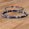 Natural Stone Disc Bead Bracelet with Adjustable Cord