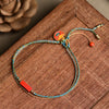 Handmade Braided Red String Bracelet with Cinnabar Charm