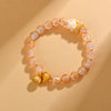 Incense Ash Liuli Glass Bead Bracelet with Fox and Lotus Charm
