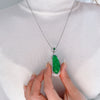Fortune Bean Green Chalcedony Pendant Necklace