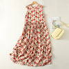 Women's Sleeveless Dress, Floral Print Chiffon Summer Midi