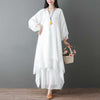 Women's Meditation Cloth Cotton V-Neck Midi Tunic Dress Wide Leg Pants