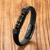 Om Mani Padme Hum Leather Bracelet with Stone Beads
