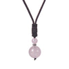 Natural Stone Pendant Necklace with Rope Chain