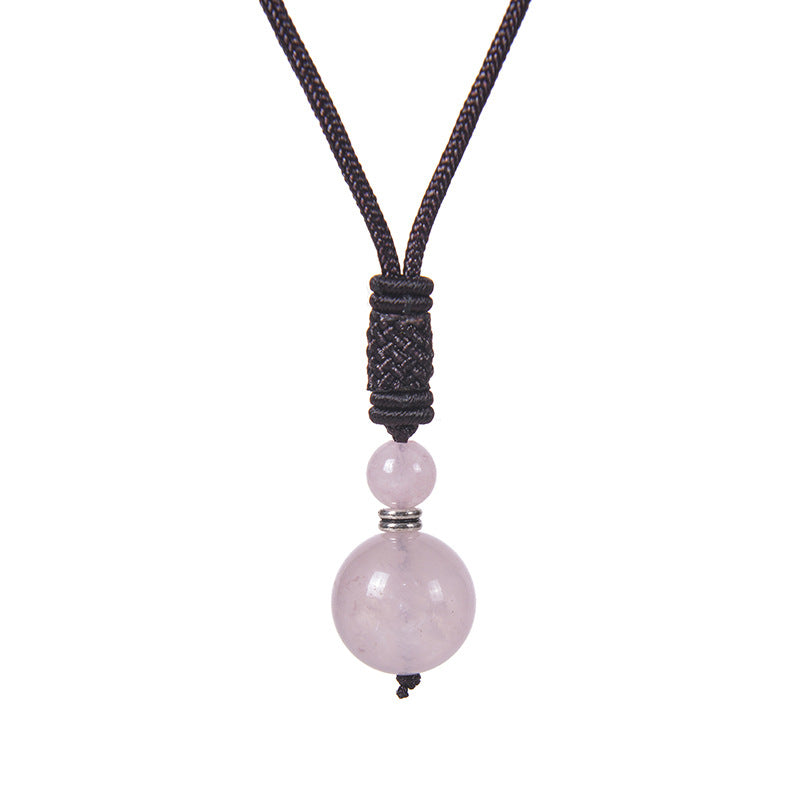 Natural Stone Pendant Necklace with Rope Chain