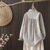 Striped Cotton Linen Shirt Long Sleeve Button Down