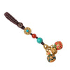 Family Luck Charm Keychain and Phone Strap with Gold-Tone Beasts