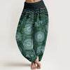 Women's Harem Pants Cotton Digital Print Elastic Waist