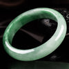 Myanmar Jadeite Bangle Bracelet, Ice-Glutinous Green Stone