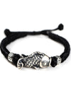 Silver Luck Koi Fish Braided String Bracelet