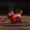 Hand-Carved Rainbow Wood Cat Figurine