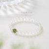 White Agate Bracelet with Jade Accent Bead