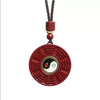 Cinnabar Bagua Rotatable Yin Yang Necklace Pendant