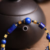 Handmade Lapis Lazuli Rope Bracelet Blue Stone Bead