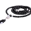 Black Agate White Chalcedony 108 Bead Bracelet with Gourd Charm