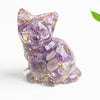 Crystal Chip Resin Cat Figurine Desktop Decoration