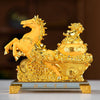 Gold-Tone Horse and Wealth Tree Statue