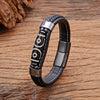 Dzi Bead Leather Bracelet with Stainless Steel Clasp