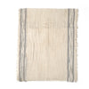 Men's Viscose Scarf with Frayed Edges and Striped Detail