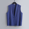 Men's Linen Sleeveless Vest with Chinese Knot Buttons