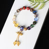 Colorful Liuli Glass Wrist Mala with Vajra Charm