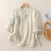 Women's Floral Print Three Quarter Sleeve Shirt