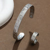 Floral Magnetic Zinc Alloy Cuff Bracelet Bangle