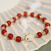 Year of the Rabbit Red Agate White Jade Confidence Bracelet