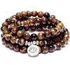 108 Mala Beads Bracelet Aquamarine Amazonite Red Agate Tiger Eye