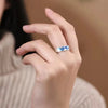 Blue Auspicious Clouds Copper Adjustable Ring