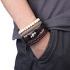 Handmade Leather Bracelet Set with Gift Message Card