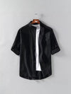 Men's Summer Solid Linen-Blend Shirt