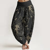 Women's Harem Pants Cotton Elastic Waist 3D Print Casual Trousers