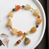 Golden Silk Jade Pixiu Wealth Bracelet