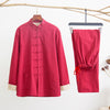 Men's Linen Tang Suit Set with Frog Buttons