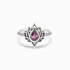 Sterling Silver Plated Lotus Zircon Ring