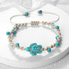 Braided Rope Turtle Bracelet with Beads, Adjustable